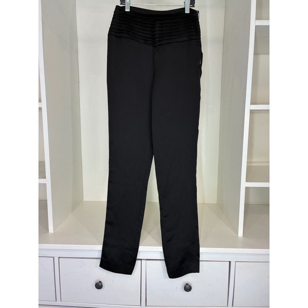 Chrissy Teigen x Revolve Trousers Women XXS Black High Waist Pleated Slim Pants